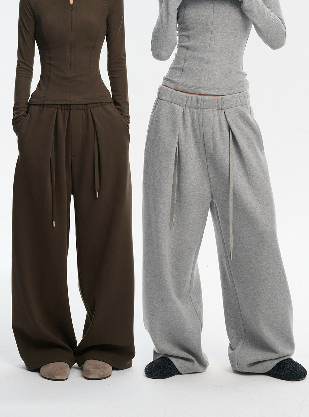 Fleece Wide Pants (2color)
