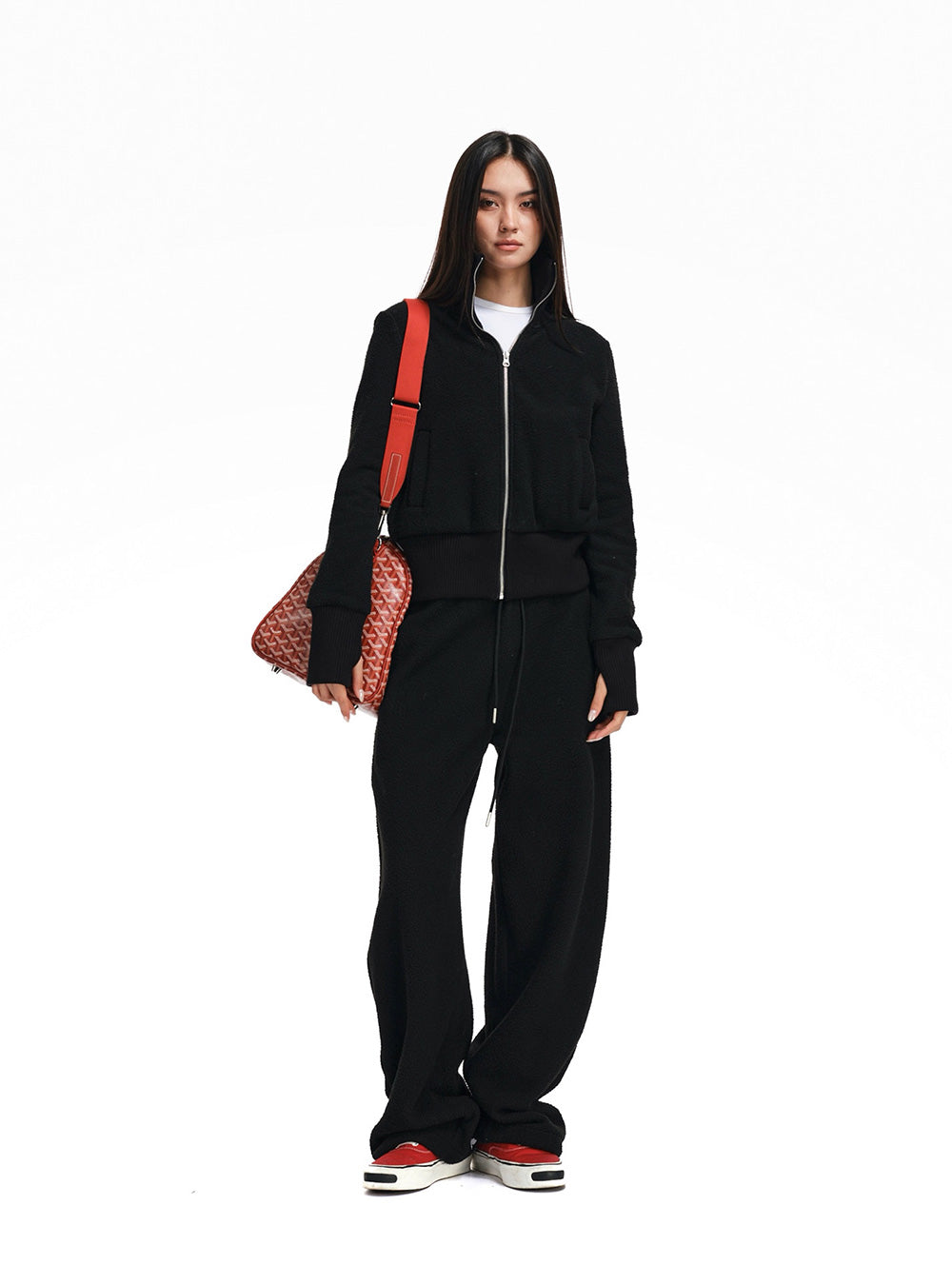 Soft Curve Zip-Up & Wide Pants (4color)