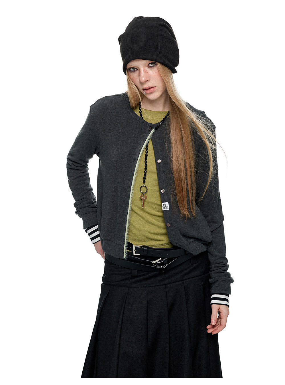 Contrast Trim Knit Cardigan Sweater