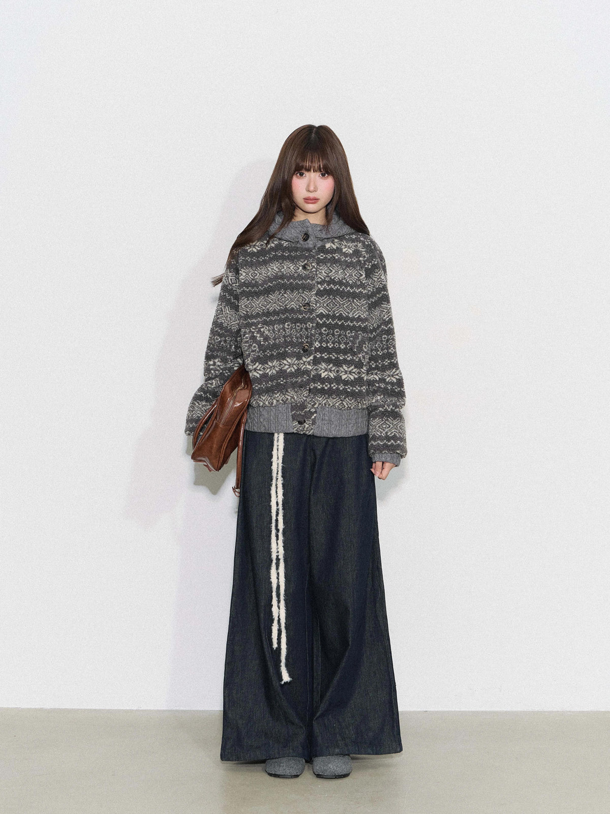 THELIGHT | CASUAL KNIT PATCHWORK JACKET【ID:TN00093】