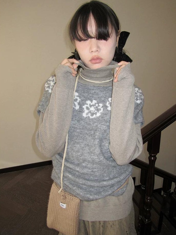 3months | VINTAGE GRAY KNIT SWEATER【ID:TN00044】