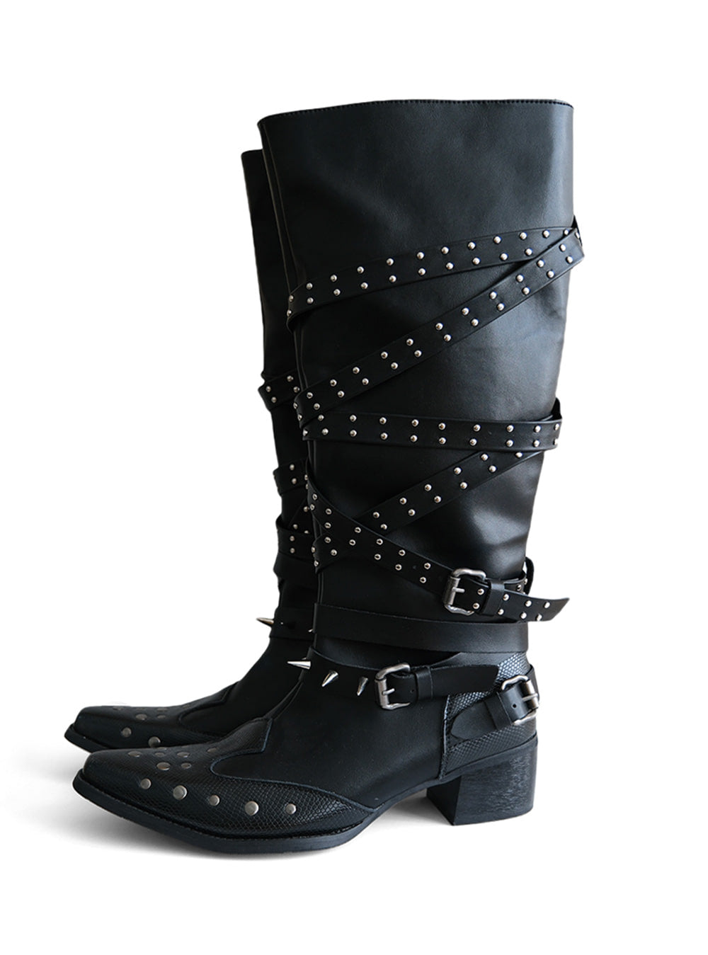 Western Rider High-Heel Leather Boots