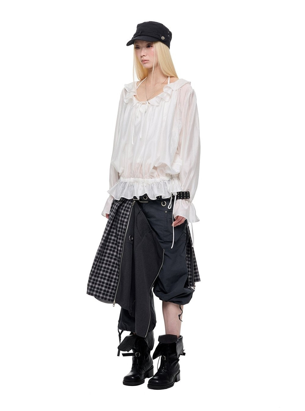 Ripple Shirred Lantern Top