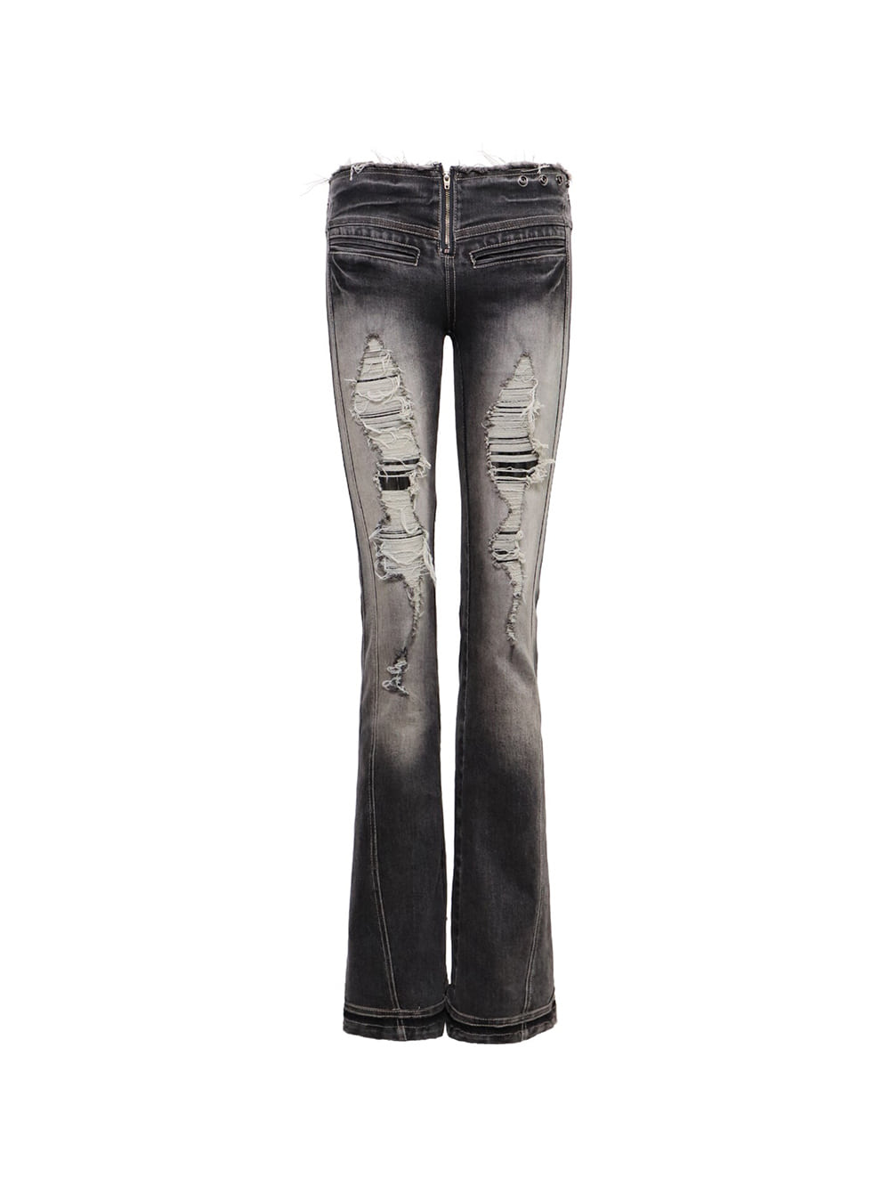 Vintage Layered Distressed Denim Pants & Skirt