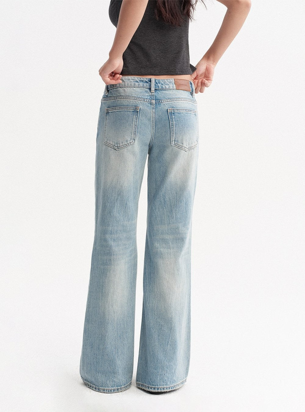 Blue Wash Flare Denim Pants