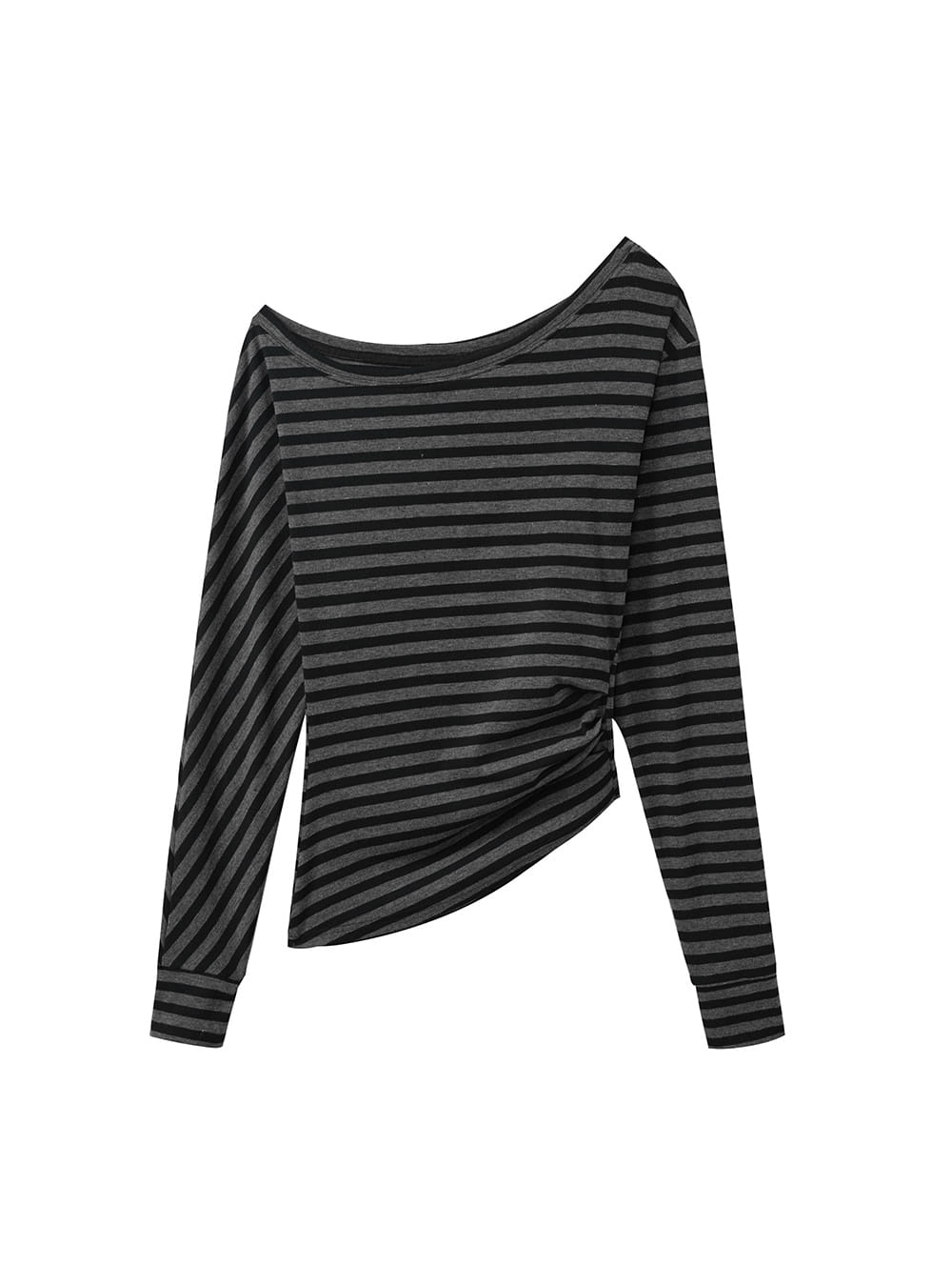 Asymmetry Drape Stripe Top (2color)