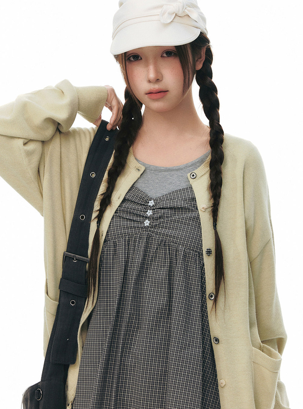 Soft Ribbon Hem Knit Cardigan (2color)
