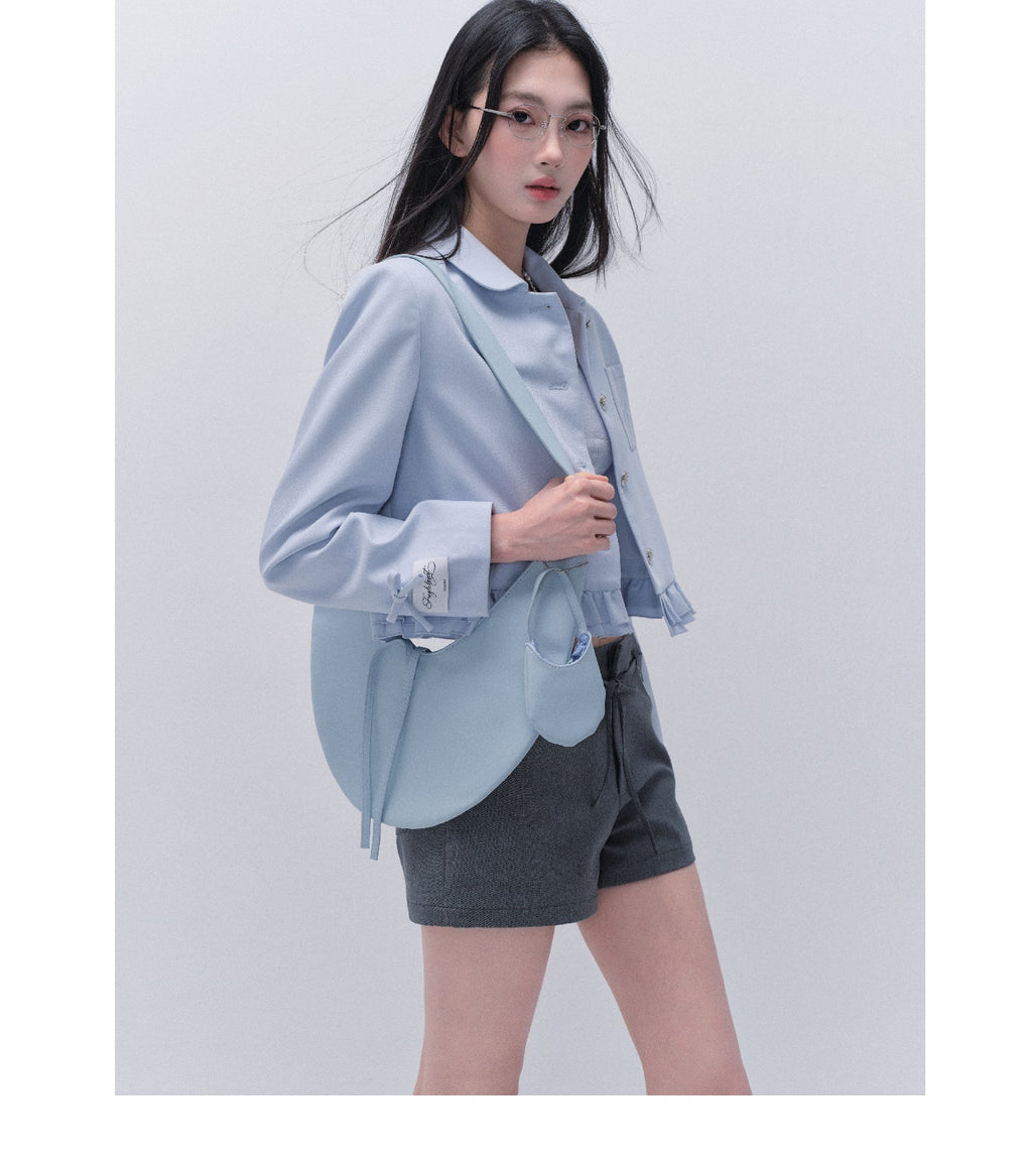 Peter Pan Collar Embroidered Cropped Jacket