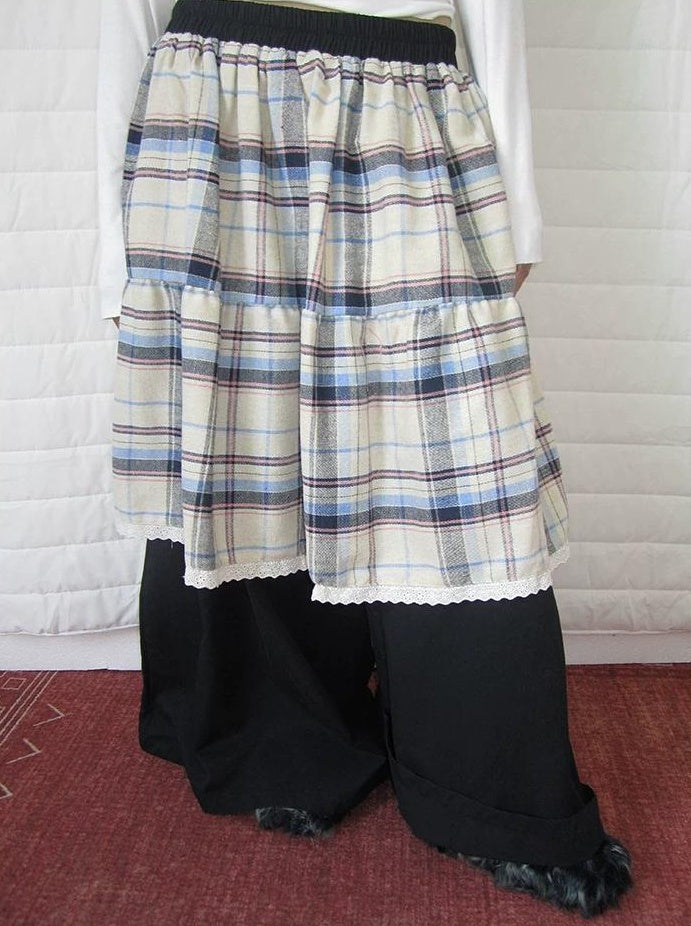 3months |  RETRO PLAID SPLICING PANTS【ID:TN00020】