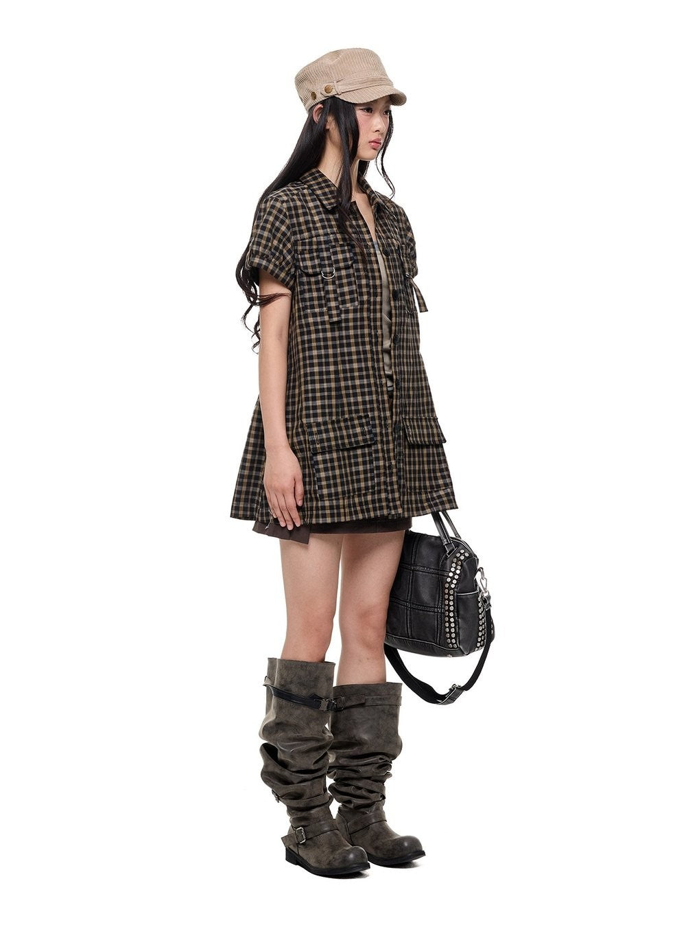 Cargo D-Ring Check Dress