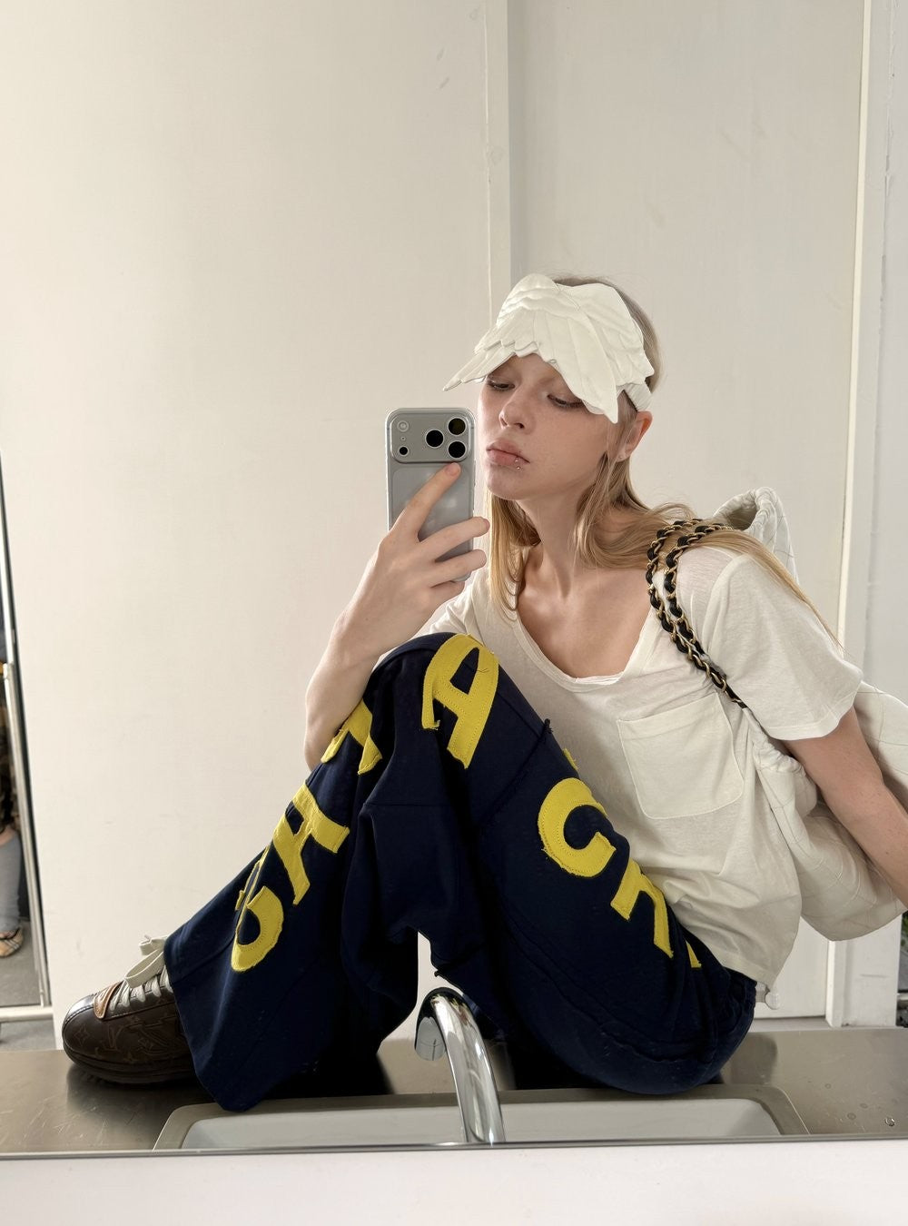 Patchwork Relaxed Cotton Pants