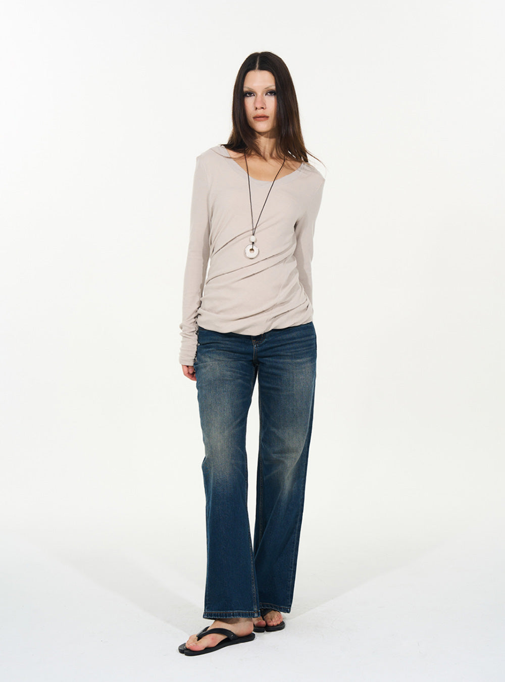 Twisted Tencel Wool Layered Knit Top (2color)