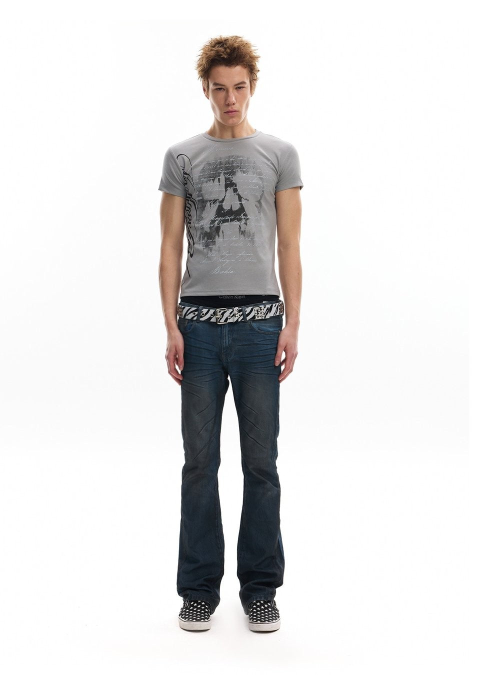 Skull Script Tailored Top