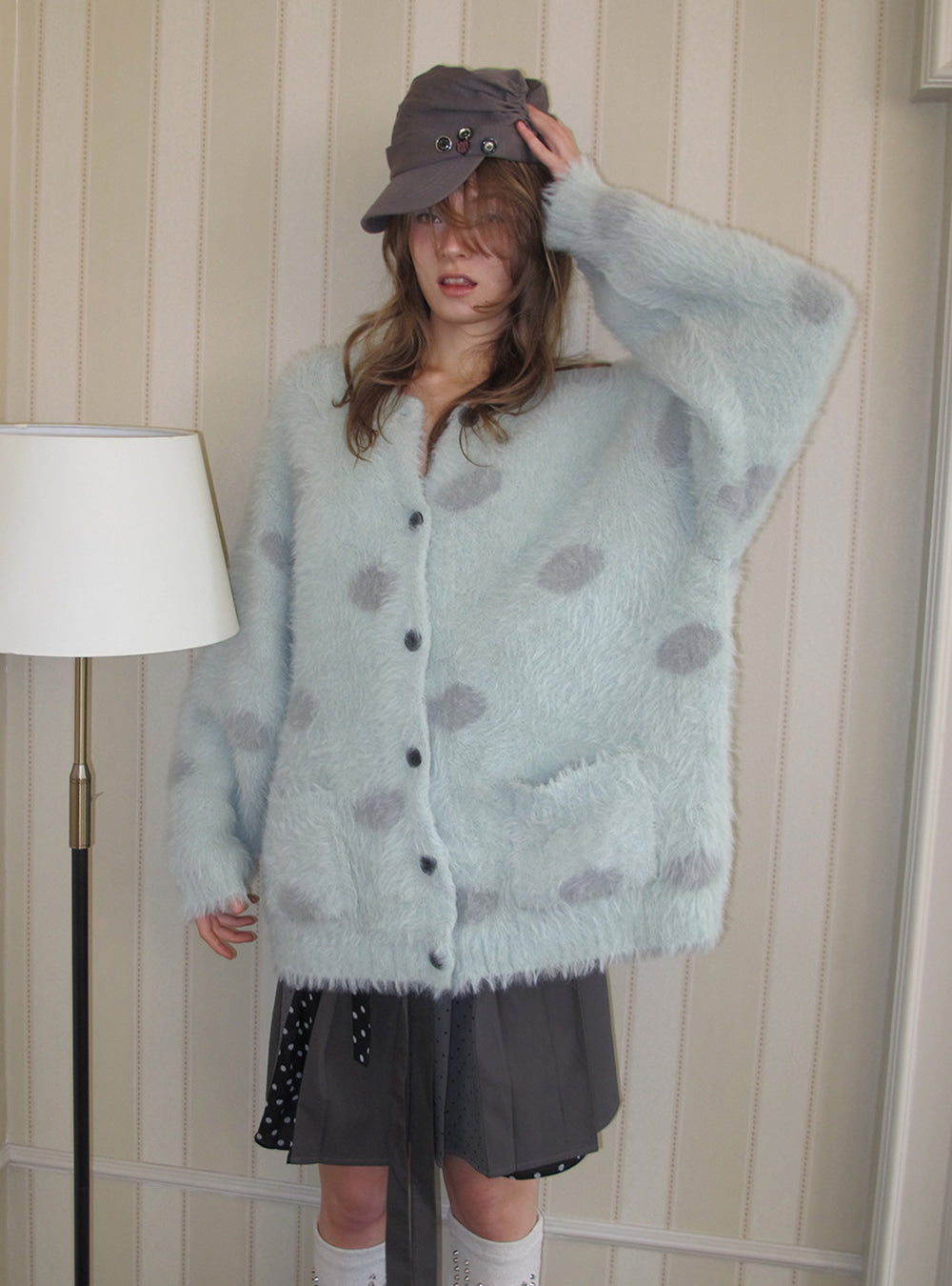 Mint Breeze Dot Cardigan