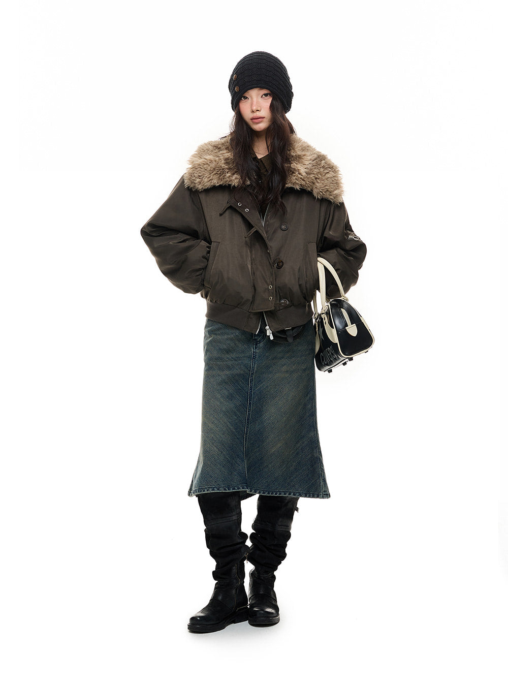 Faux Camel Hair Cotton Padded Jacket