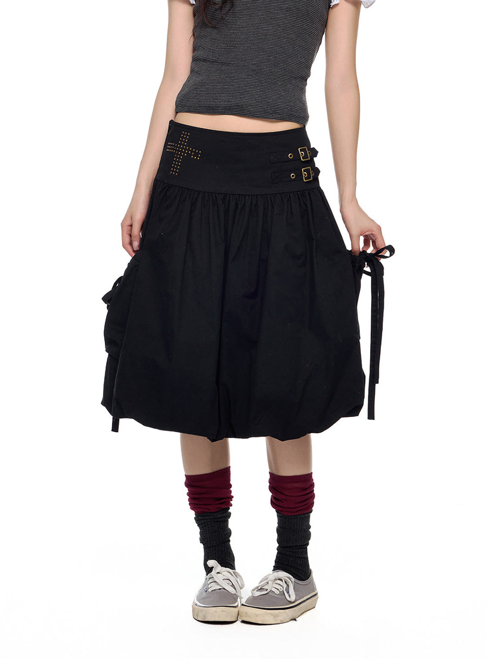 Cross Puff Pocket Skirt (2color)