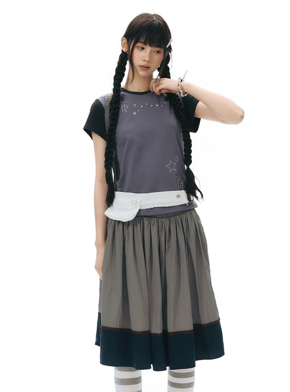 Vintage Hem Flare Skirt (2color)
