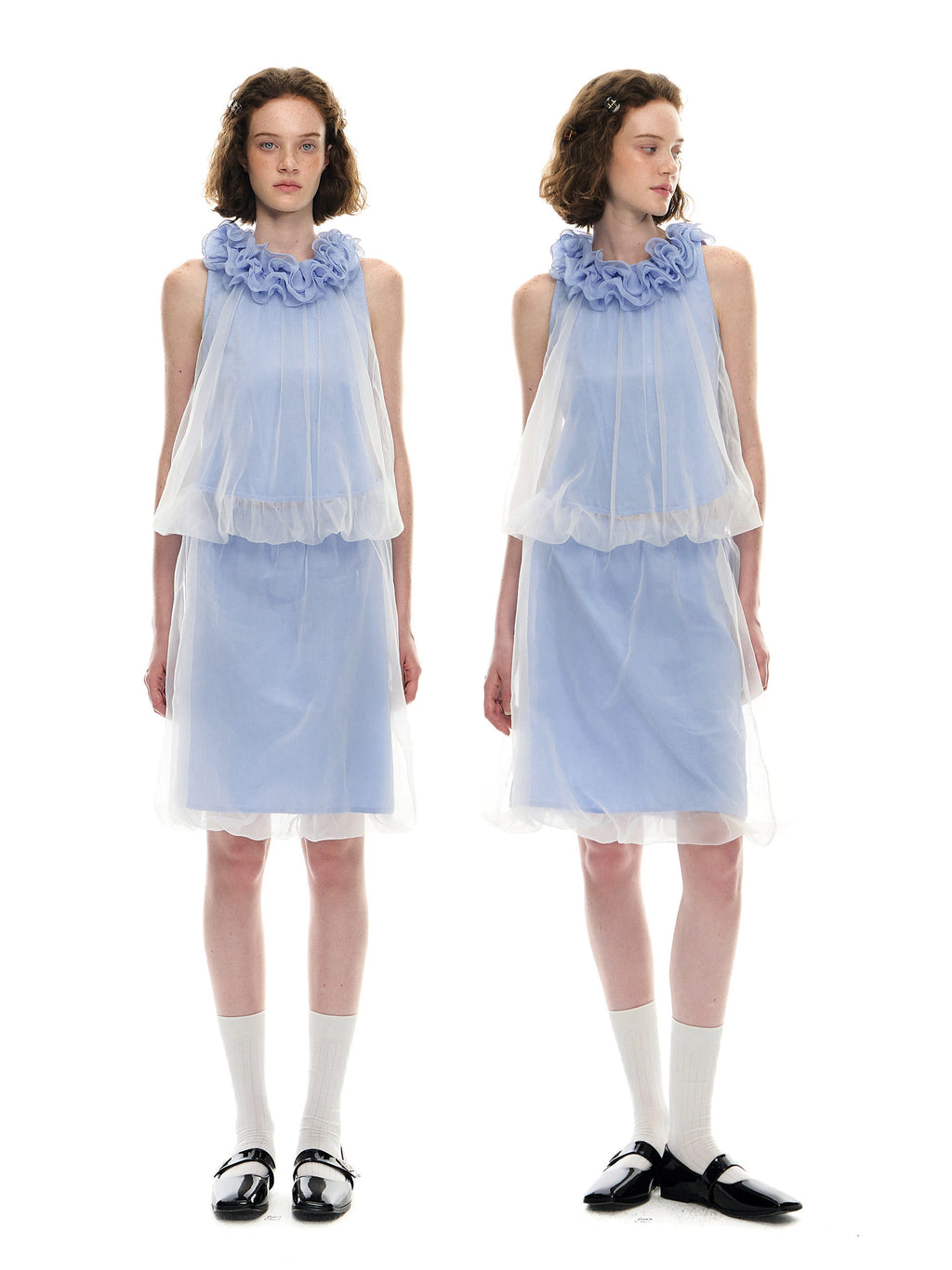 Romance Nanci Floral Collar Tulle Top & Skirt Set