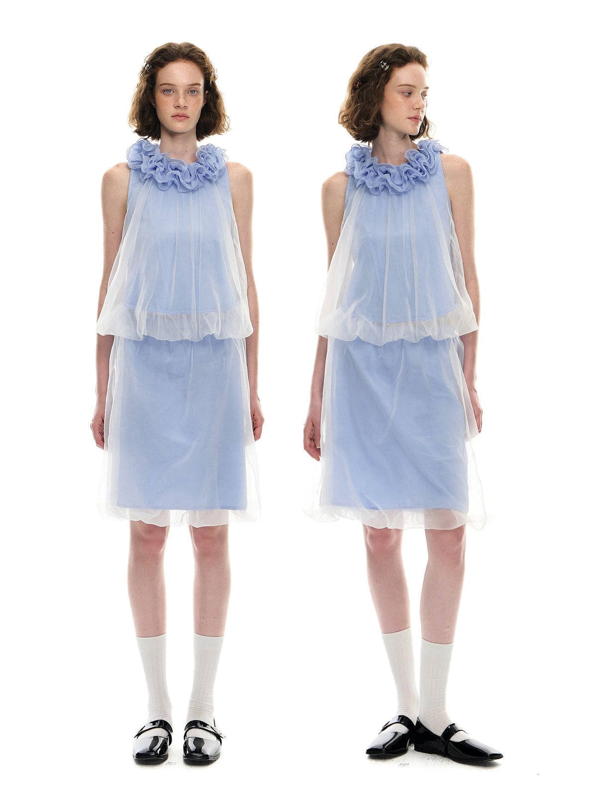 Romance Nanci Floral Collar Tulle Top & Skirt Set