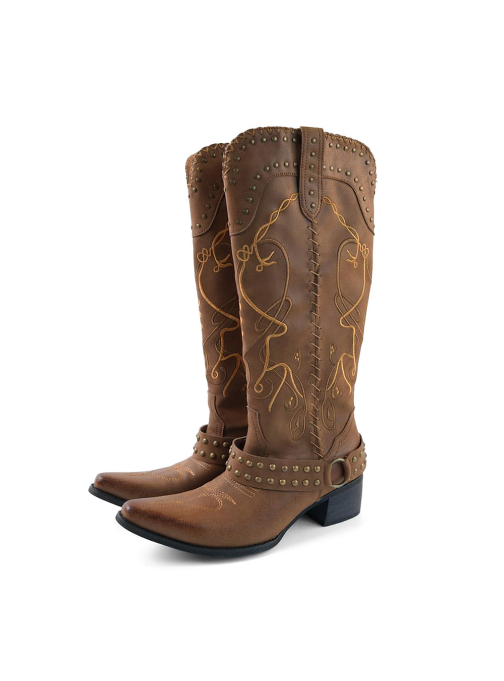 Pointed Toe Brown Leather Western Boots