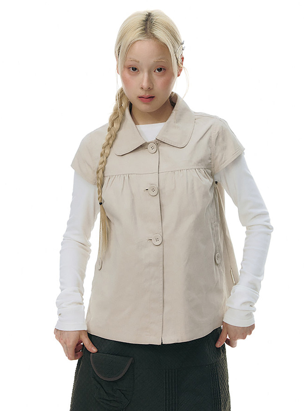 Petal Gather A-Line Shirt (2color)