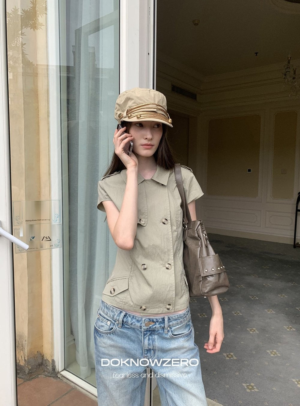 Double Button Crop Jacket