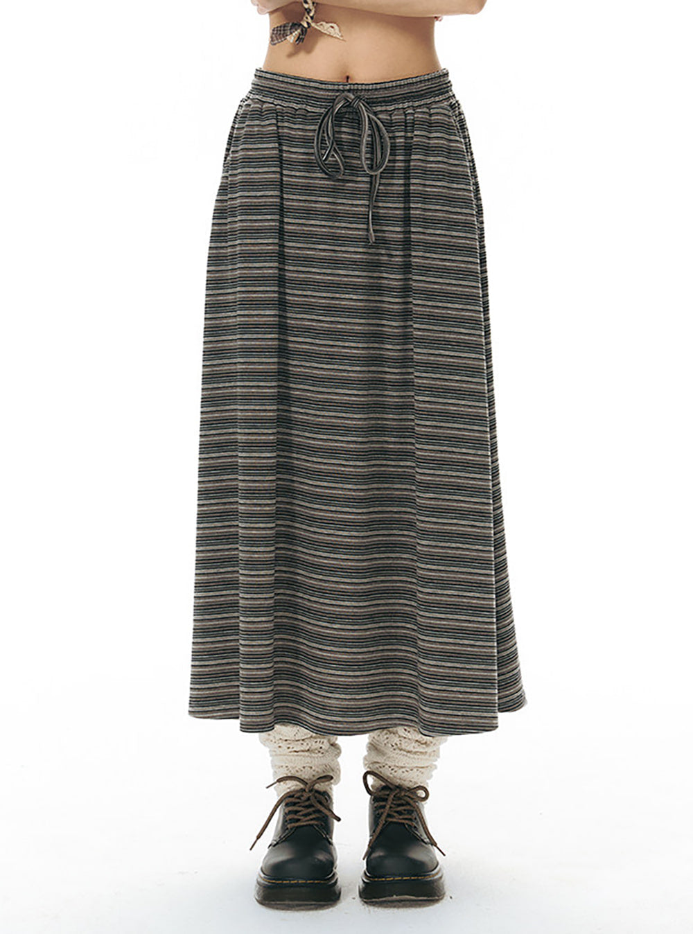 Contour Stripe Long Skirt
