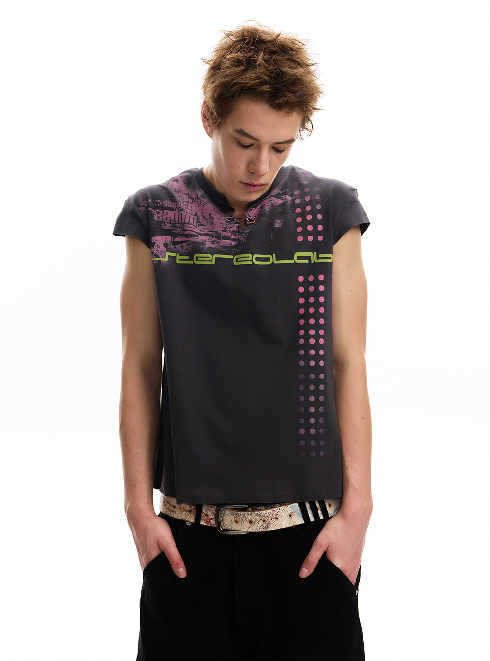 Whirl Dot Wing Sleeve Top