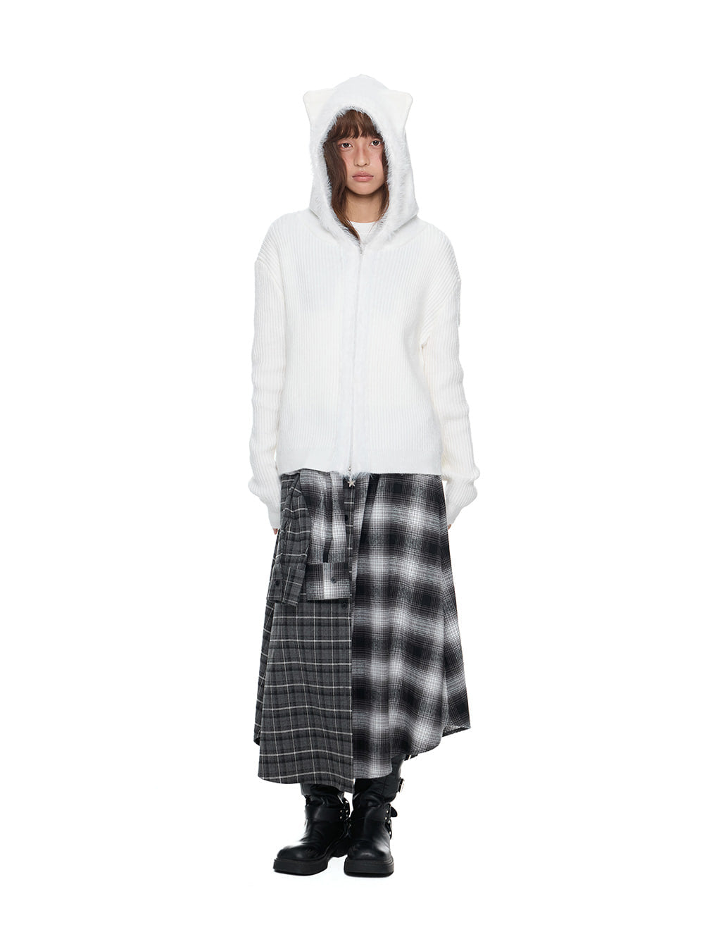 Bear Ear Hooded Knit Cardigan (3color)