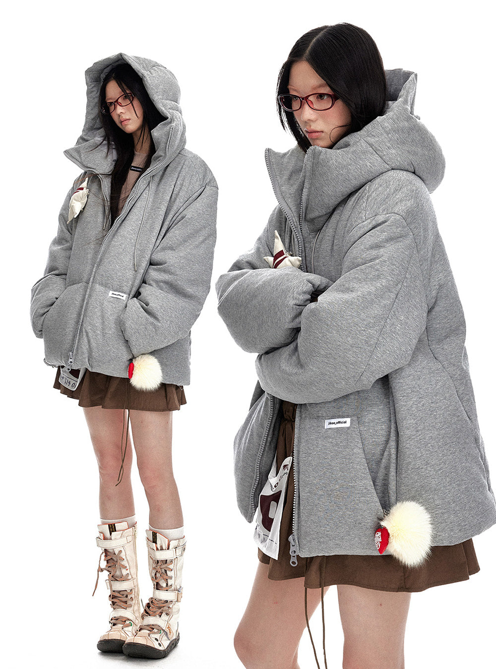 Aviator Grey 90 White Duck Down Jacket