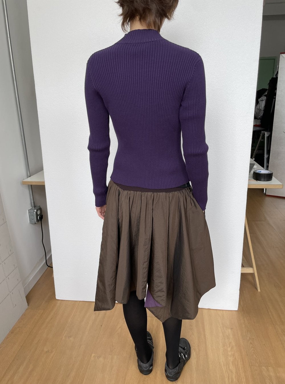 Violet Contour Zip-Up Cardigan