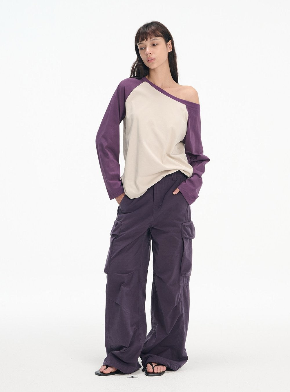 Asymmetric Raglan Top (2color)