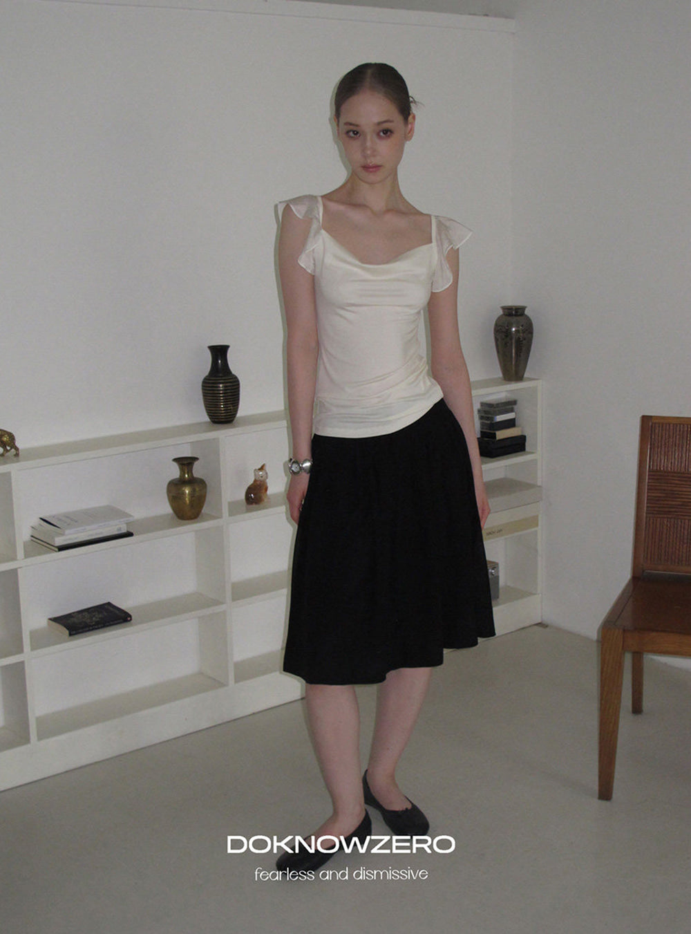 Noir Flow Pleated Skirt