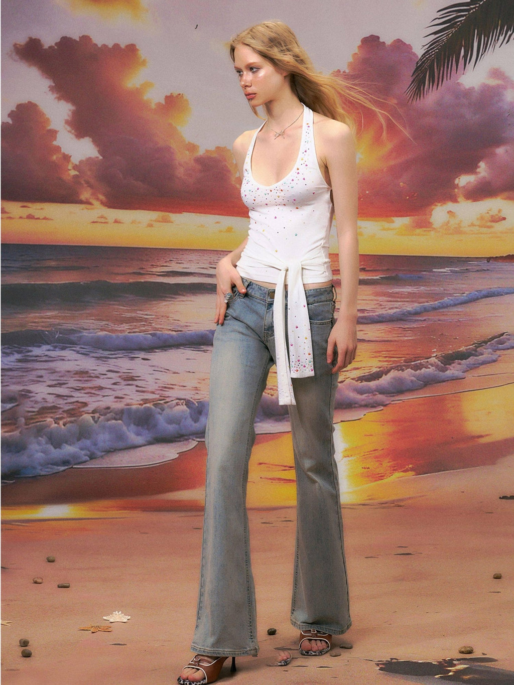 Sexy Backless Modal Cropped Halter Slim Fit Unlined Moonlight White Camisoles