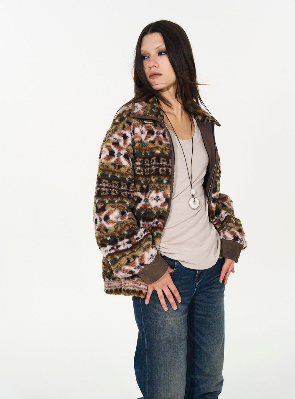 Nordic Patch Fleece Jacket (2color)