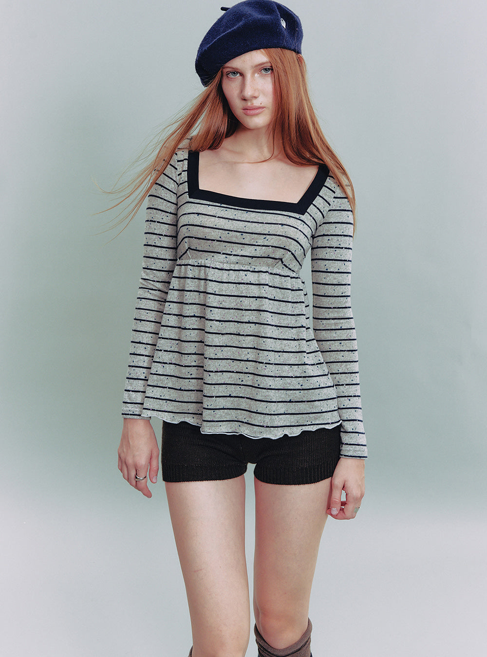 Square Neck Stripe Top