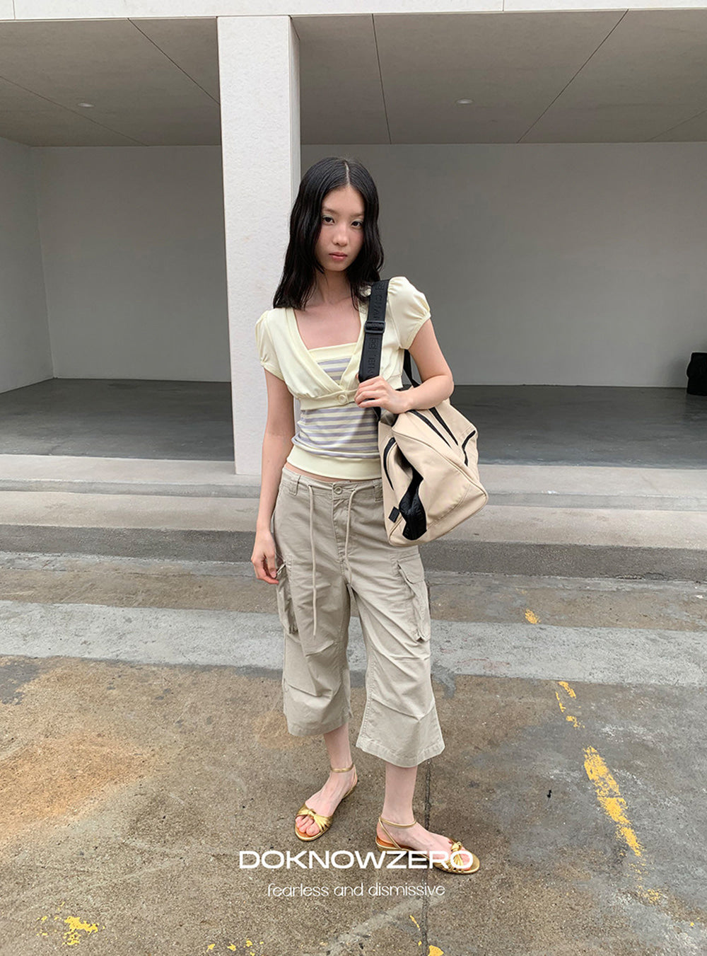 Retro Distressed Cargo Pants (2color)