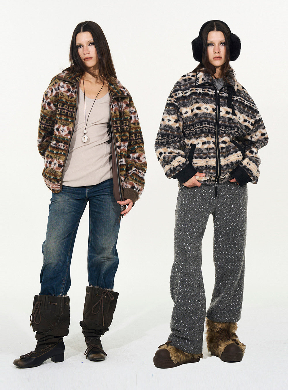Nordic Patch Fleece Jacket (2color)