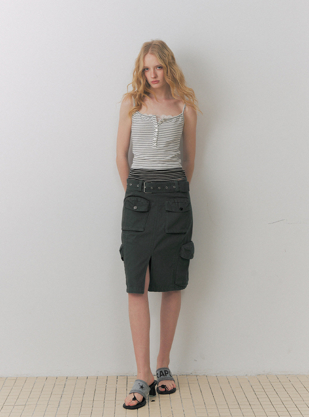 Contrast Hem Stripe Camisole Top