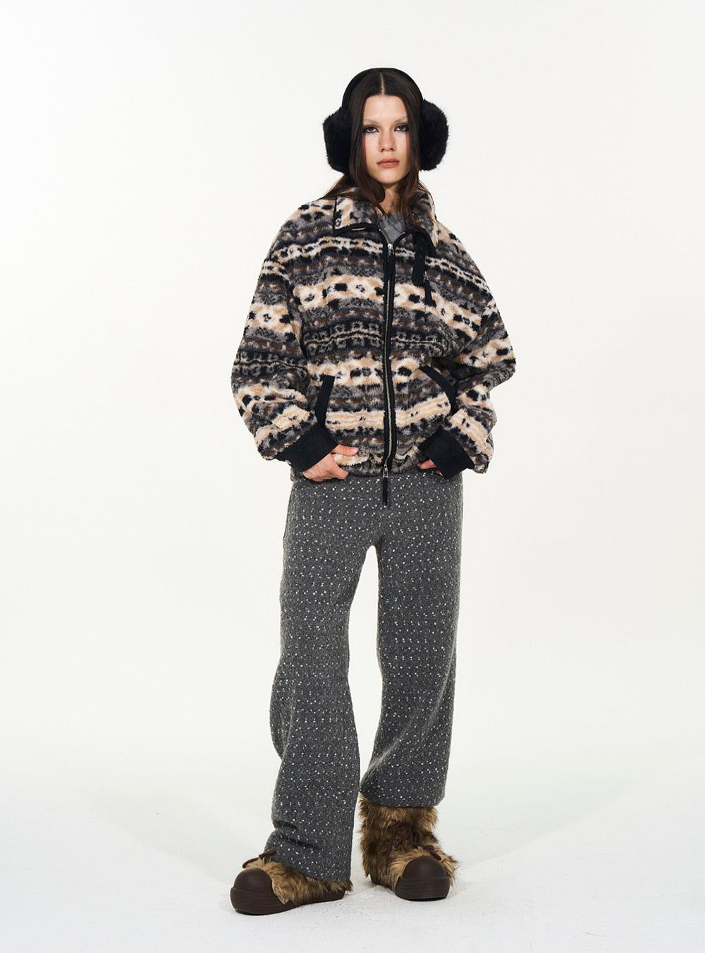 Casual Polka Dot Wool Sweatpants