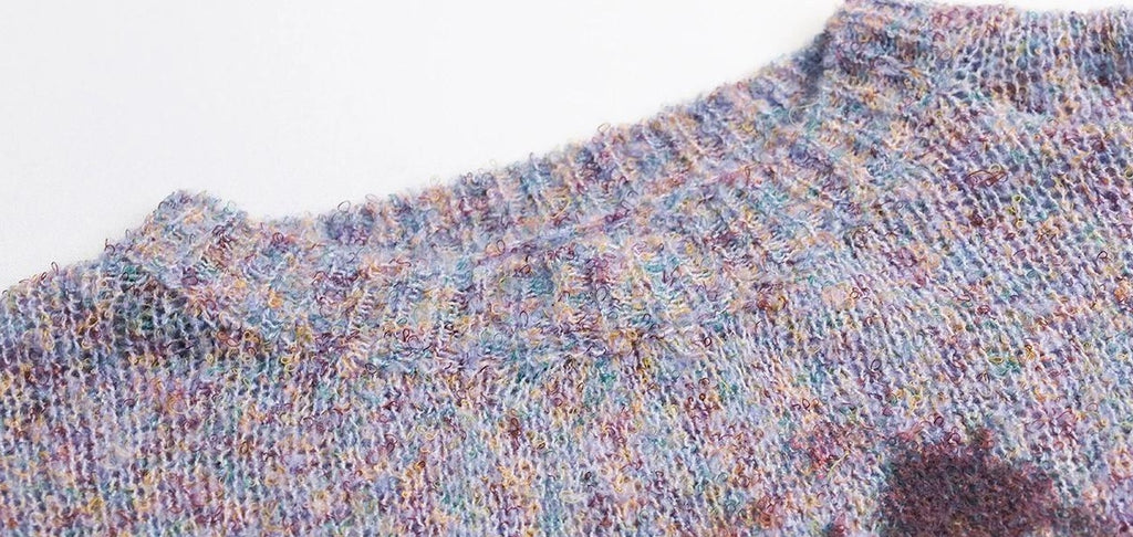 Girlyhalo |  RETRO PRINTED KNITTED SWEATER【ID:TN00008】