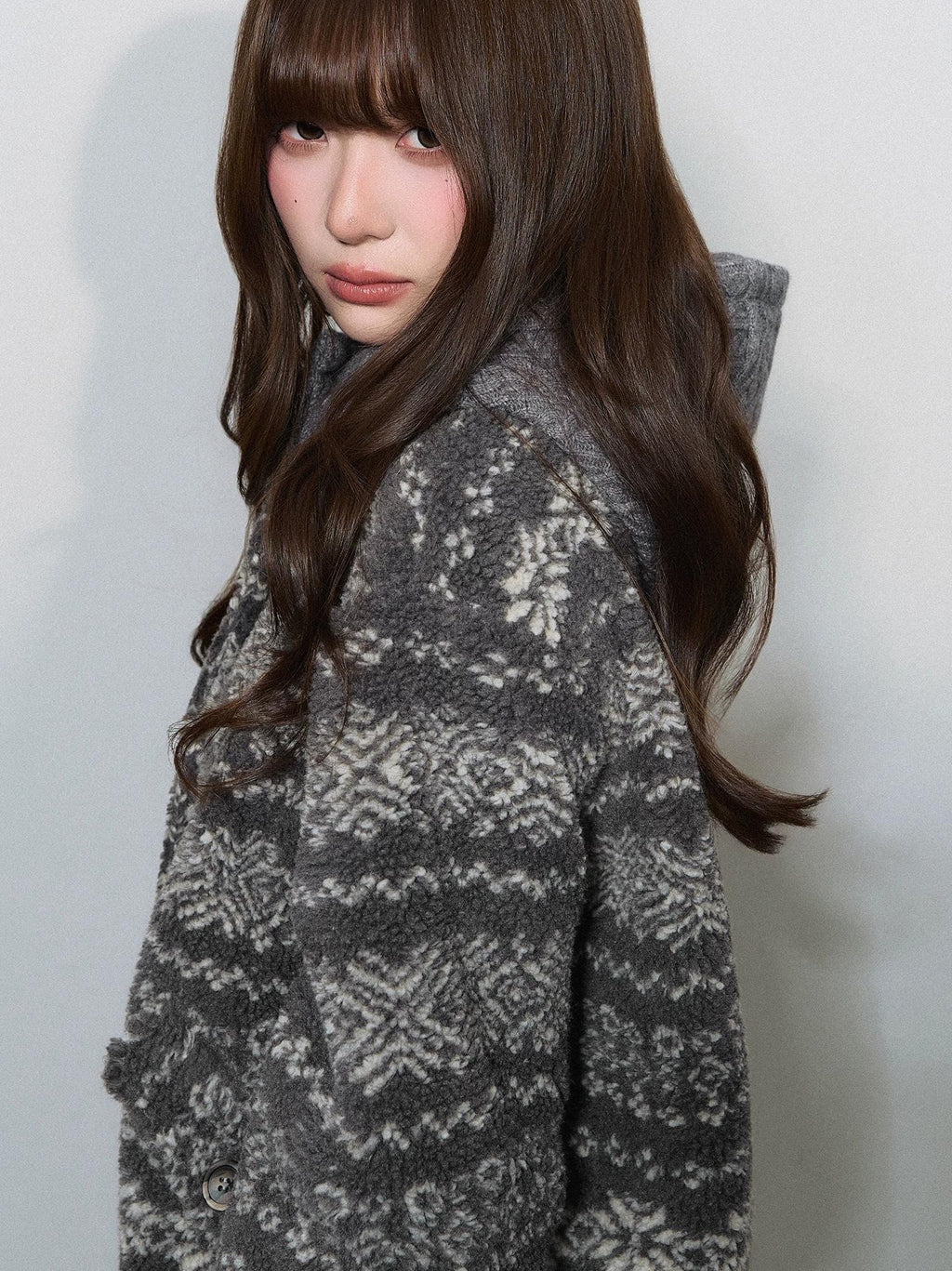 THELIGHT | CASUAL KNIT PATCHWORK JACKET【ID:TN00093】
