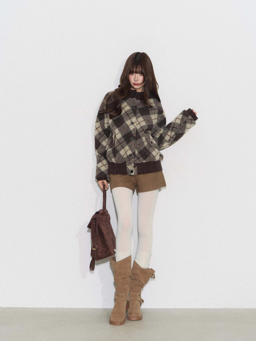 THELIGHT | PLAID KNIT SWEATER JACKET【ID:TN00098】