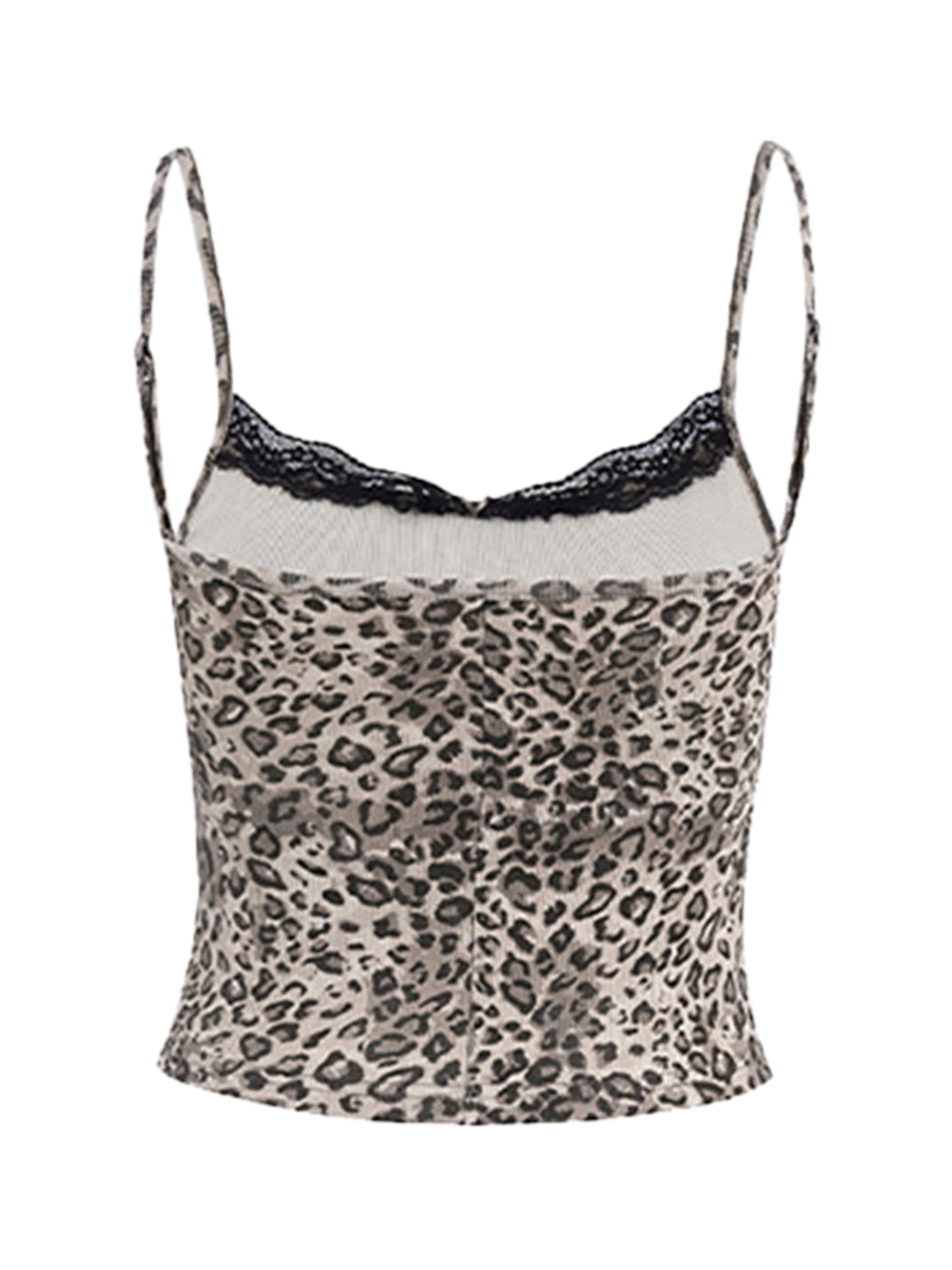 Leopard-Lace Cropped Cami Tank Top