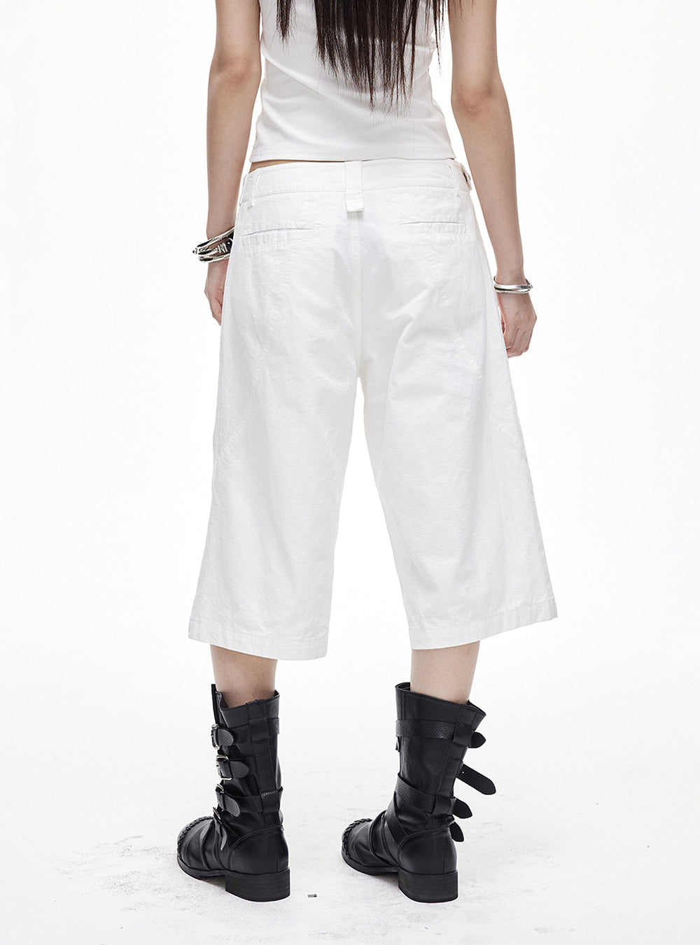 Stud Waist Bermuda Pants (2color)