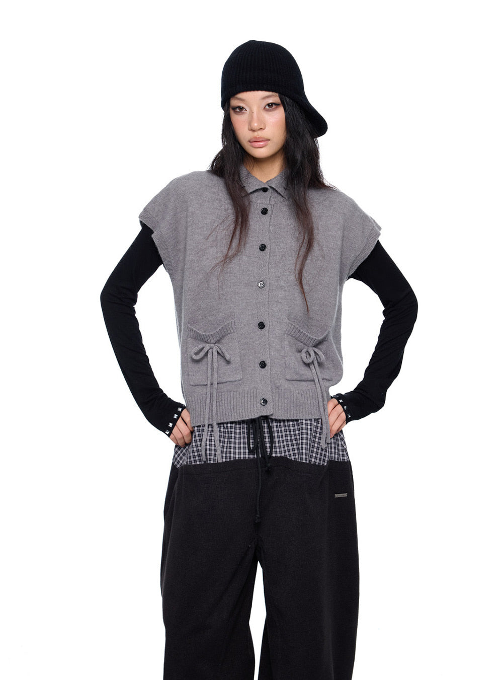 Pocket Wool Blend Knit Vest