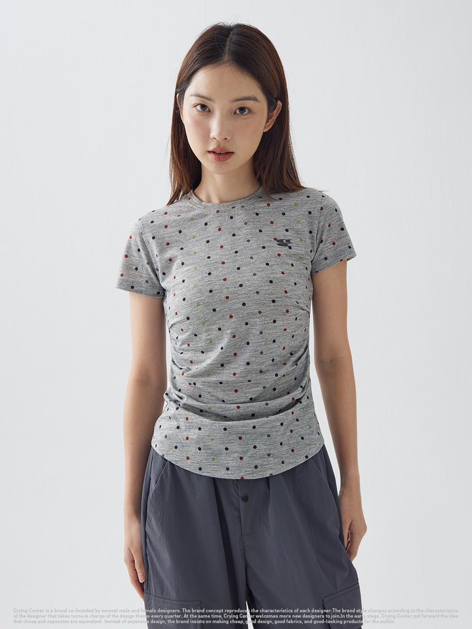 CryingCenter Dot Shirring Short Sleeve