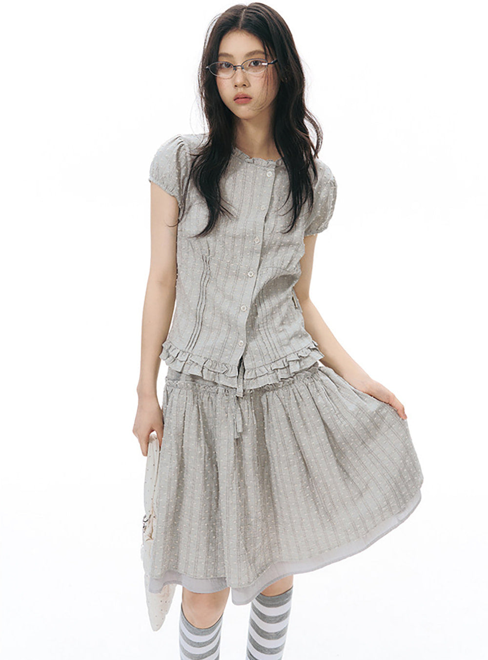 Layered Drawstring Skirt (2color)