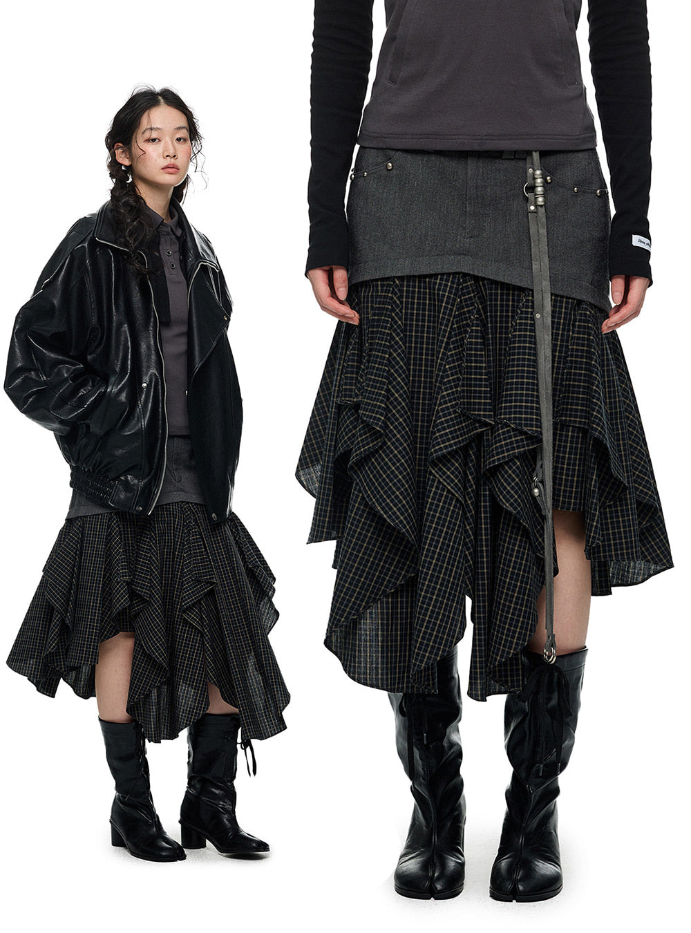 Patchwork Drift Check Skirt
