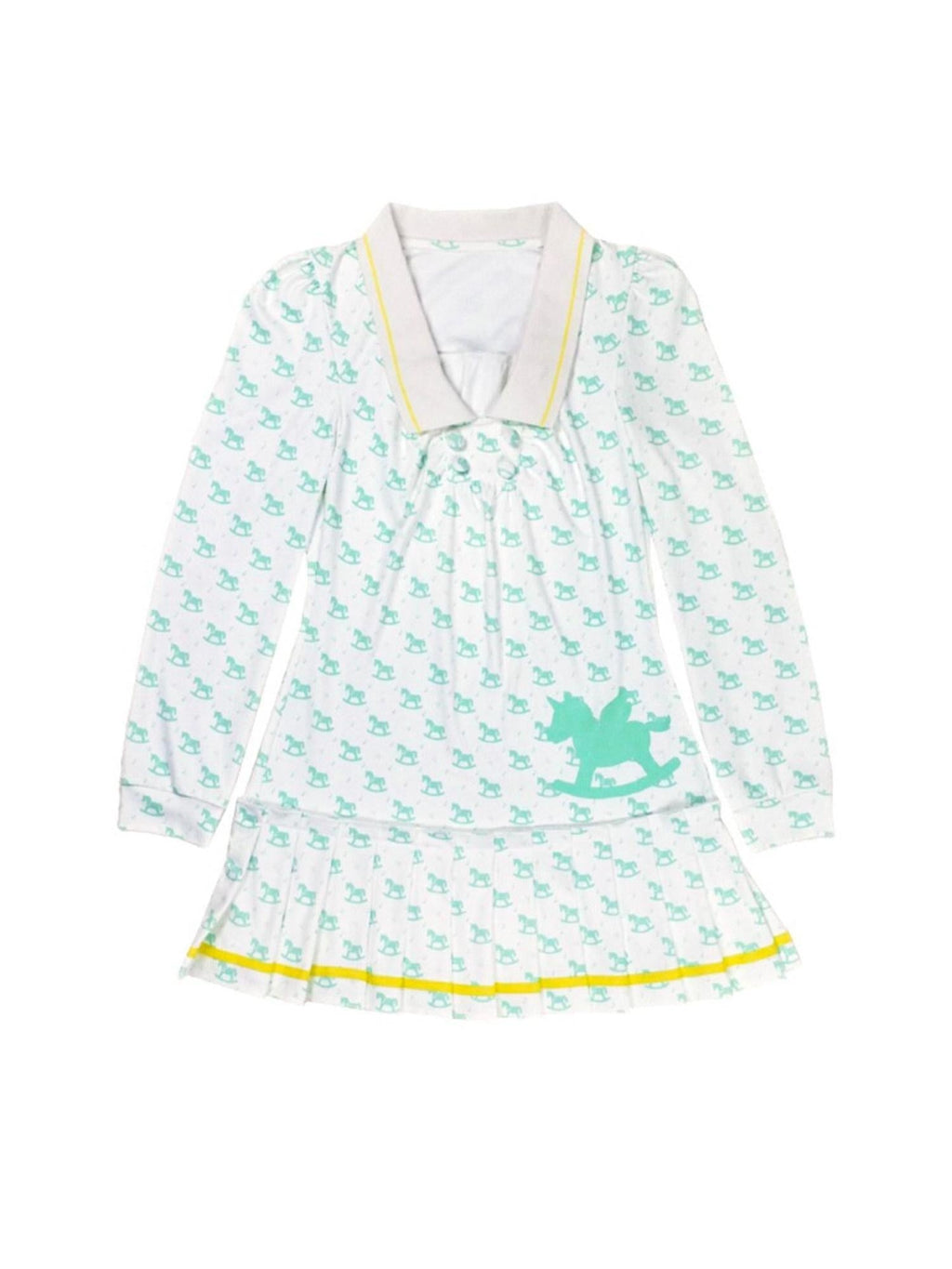 Cute Bubble Sleeve Doll Collar Pleated Casual Striped Mint Pink Mini Dresses